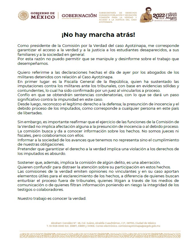 No hay marcha atras